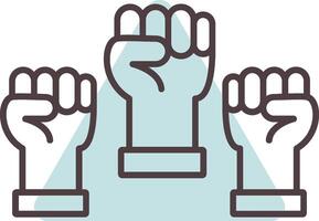 Protest Line  Shape Colors Icon vector