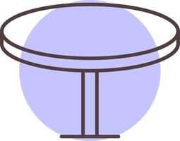 Round Table Line  Shape Colors Icon vector