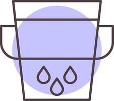 Water Bucket Line  Shape Colors Icon vector