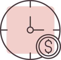 Time Is Money Line  Shape Colors Icon vector