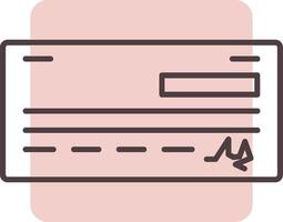 Bank check Line  Shape Colors Icon vector