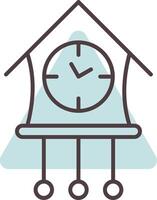 Cuckoo Clock Line  Shape Colors Icon vector