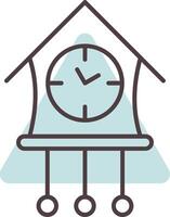 Cuckoo Clock Line  Shape Colors Icon vector