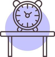 mesa reloj línea forma colores icono vector