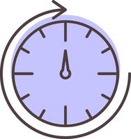 Round Clock Line  Shape Colors Icon vector