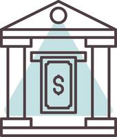 Cash Withdraw Line  Shape Colors Icon vector