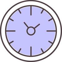 reloj hora línea forma colores icono vector