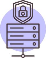 Data Protection Line  Shape Colors Icon vector