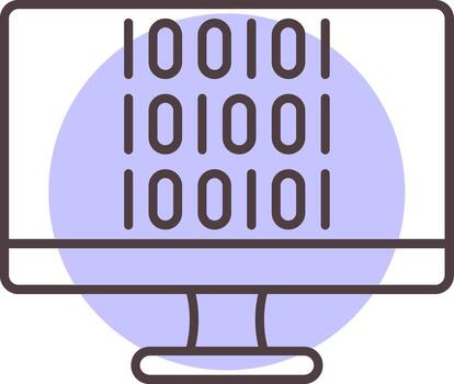 Binary Code Line  Shape Colors Icon vector