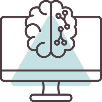 máquina aprendizaje línea forma colores icono vector