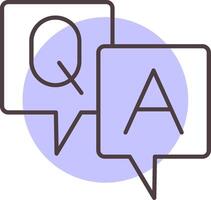 Question And Answer Line  Shape Colors Icon vector