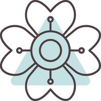 Hydrangea Line  Shape Colors Icon vector