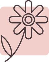 Chamomile Line  Shape Colors Icon vector