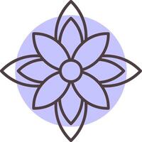 flor de pascua línea forma colores icono vector