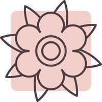 Dahlia Line  Shape Colors Icon vector