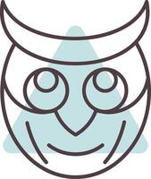 Owl Line  Shape Colors Icon vector