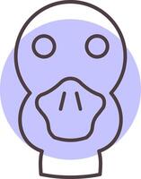 Duck Line  Shape Colors Icon vector
