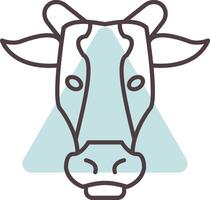 Cow Line  Shape Colors Icon vector