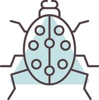 Beetle Line  Shape Colors Icon vector