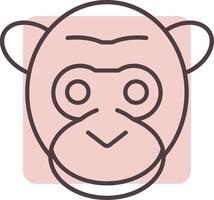 Gorilla Line  Shape Colors Icon vector