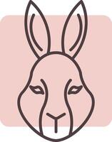 Rabbit Line  Shape Colors Icon vector