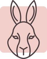 Rabbit Line  Shape Colors Icon vector