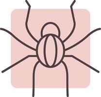 araña línea forma colores icono vector