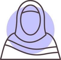 musulmán mujer línea forma colores icono vector