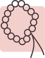 Rosary Line  Shape Colors Icon vector