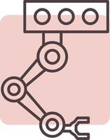 Industrial Robot Line  Shape Colors Icon vector