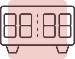 Digital Clock Line  Shape Colors Icon vector