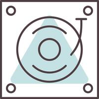 Turntable Line  Shape Colors Icon vector