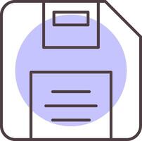 Diskette Line  Shape Colors Icon vector