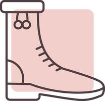 Rain Boots Line  Shape Colors Icon vector