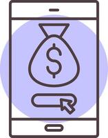 Online Payment Line  Shape Colors Icon vector