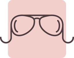 Old Glasses Line  Shape Colors Icon vector