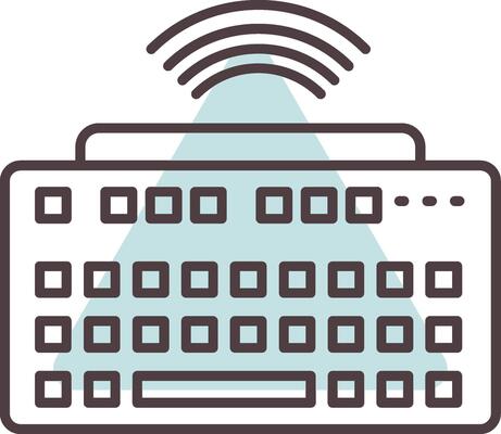 Wireless Keyboard Line  Shape Colors Icon