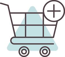 Shopping Cart Line  Shape Colors Icon vector