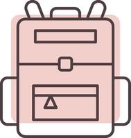 Backpack Line  Shape Colors Icon vector