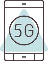 5g línea forma colores icono vector