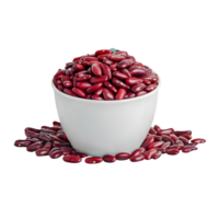 AI generated Red bean seeds in a white cup isolated on transparent background png