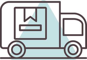 Delivery Truck Line  Shape Colors Icon vector