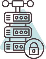 Server Line  Shape Colors Icon vector