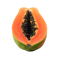 ai generado maduro papaya rebanado aislado en transparente antecedentes png