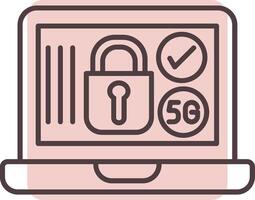 Padlock Line  Shape Colors Icon vector