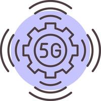 5G Line  Shape Colors Icon vector