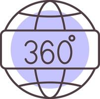 360 ver línea forma colores icono vector