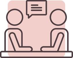 Interview Line  Shape Colors Icon vector