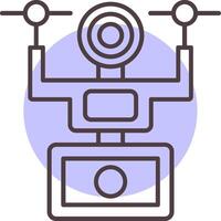 Camera Drone Line  Shape Colors Icon vector