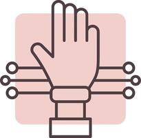 Glove Line  Shape Colors Icon vector